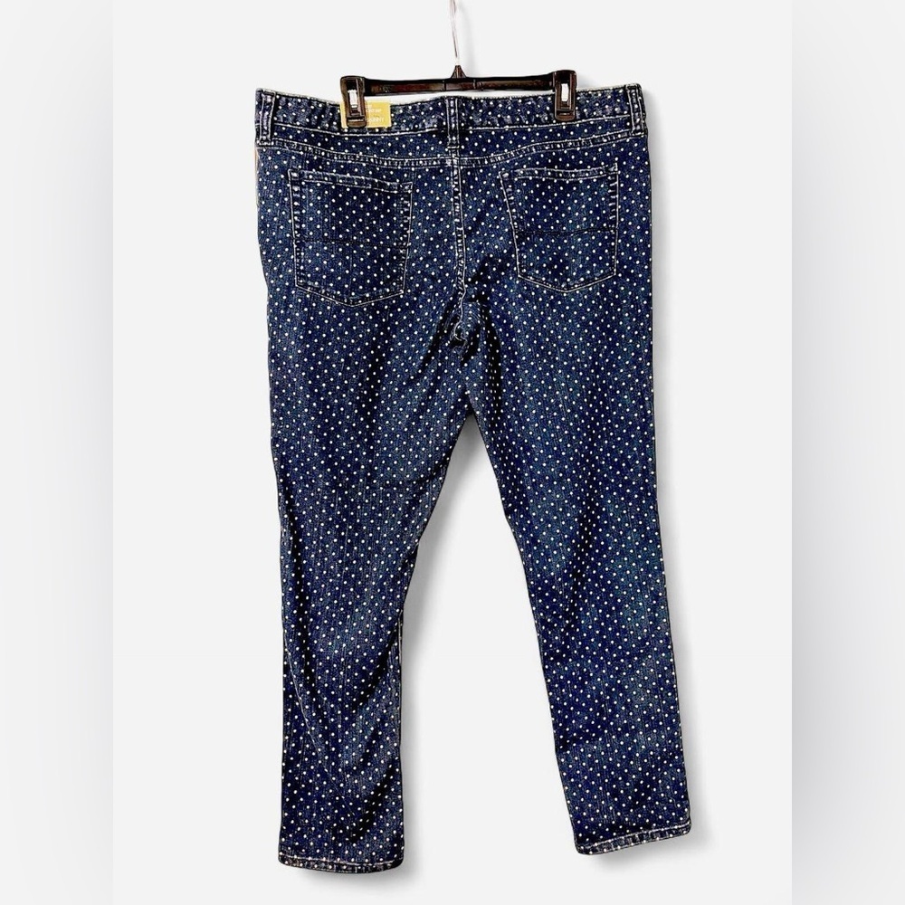 Merona Polka Dot Skinny Jeans | Size 16 | Mid-Rise Fit 3 | Dark Wash | NWT - Picture 2 of 6